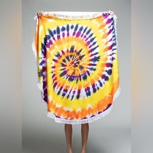 Newport Round Beach Towel, Tie-Dye